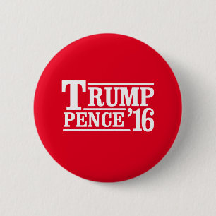 Trump Pence 2016 - white - - 6 Cm Round Badge