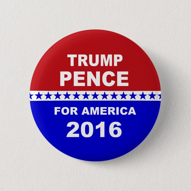 Trump Pence for America red white and blue 6 Cm Round Badge (Front)