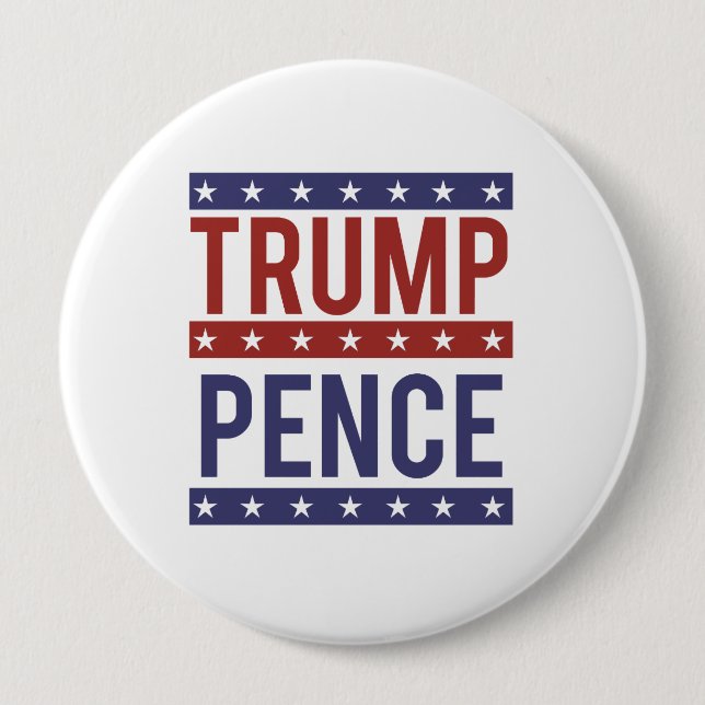 Trump Pence - in 2016 - - 10 Cm Round Badge (Front)