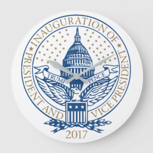 Trump Pence President Inaugural Logo Inauguration Large Clock