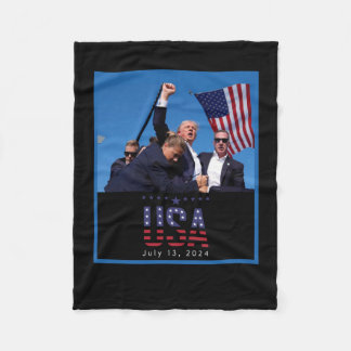 Trump Pennsylvania Rally Shooting 2024  Fleece Blanket