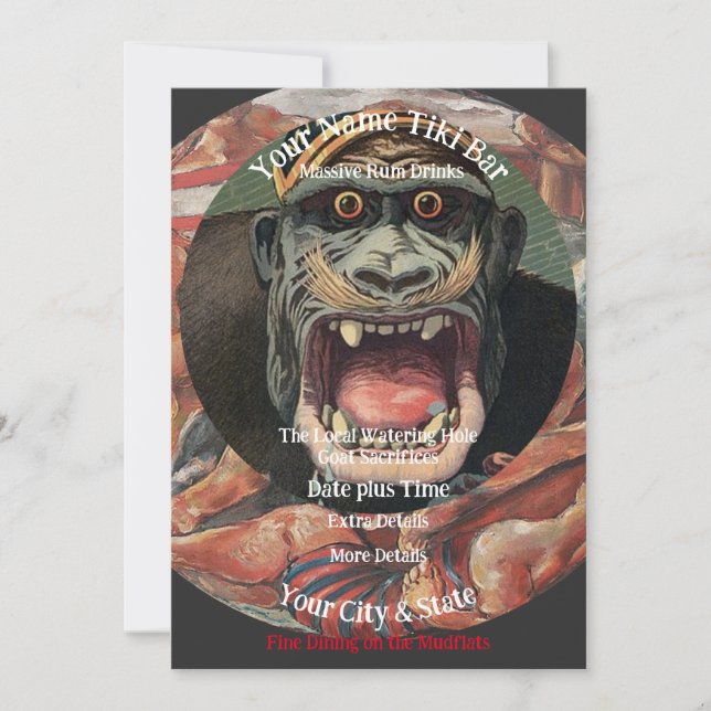 Trump Personalized Name Tiki Bar Your City State Invitation (Front)