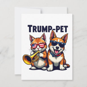 Trump pet Trump Make Our Pets Safe Again Trumpet Card