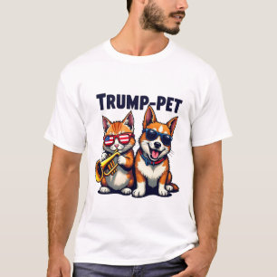 Trump pet Trump Make Our Pets Safe Again Trumpet T-Shirt