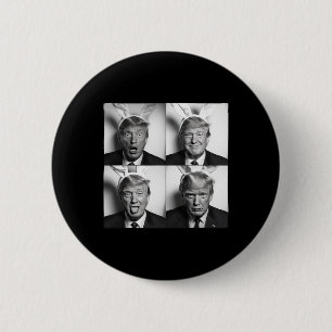 Trump Photobooth In Bunny Easter Ears Funny Usa Me 6 Cm Round Badge