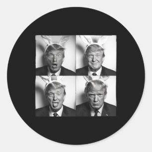 Trump Photobooth In Bunny Easter Ears Funny Usa Me Classic Round Sticker