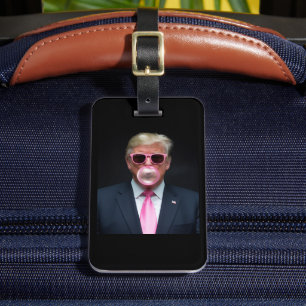 Trump Pink Bubble Gum President 47 USA Luggage Tag
