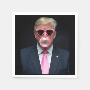 Trump Pink Bubble Gum President 47 USA Napkin
