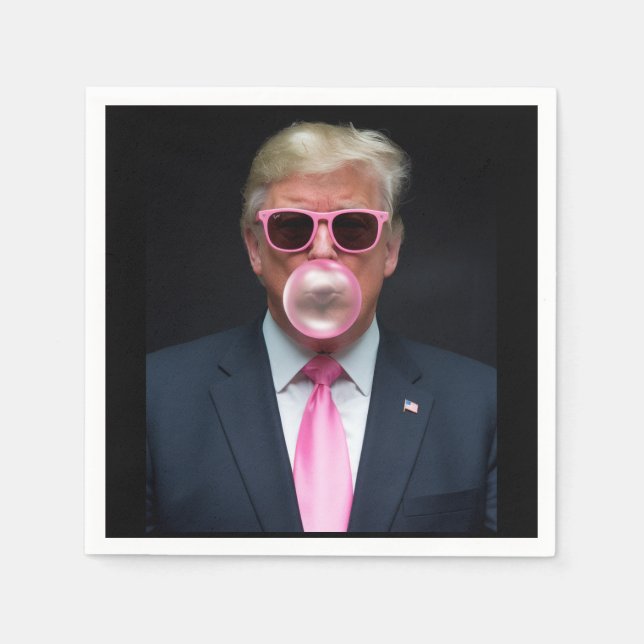 Trump Pink Bubble Gum President 47 USA Napkin (Front)