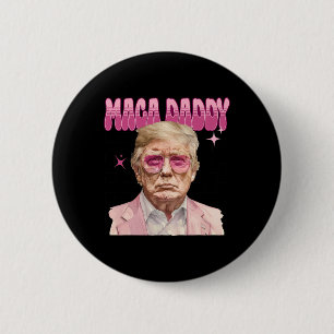 Trump Pink Sungles Maga Daddy Funny Trump 2024 6 Cm Round Badge