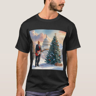 Trump playing Electric Guitar Christmas US Capitol T-Shirt
