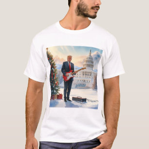 Trump playing Electric Guitar Christmas US Capitol T-Shirt