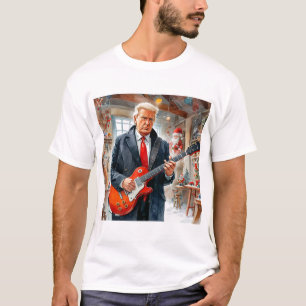 Trump Playing Electric Guitar SANTA CLAUS workshop T-Shirt