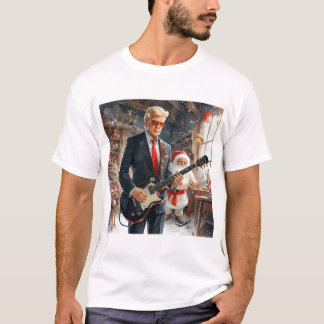Trump Playing Electric Guitar SANTA CLAUS workshop T-Shirt