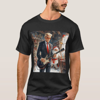 Trump Playing Electric Guitar SANTA CLAUS workshop T-Shirt