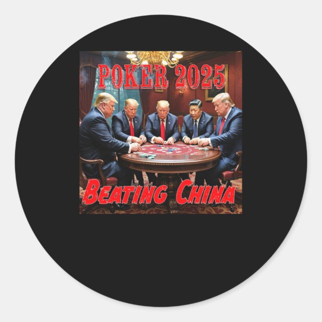 Trump Poker 2025  Classic Round Sticker (Front)