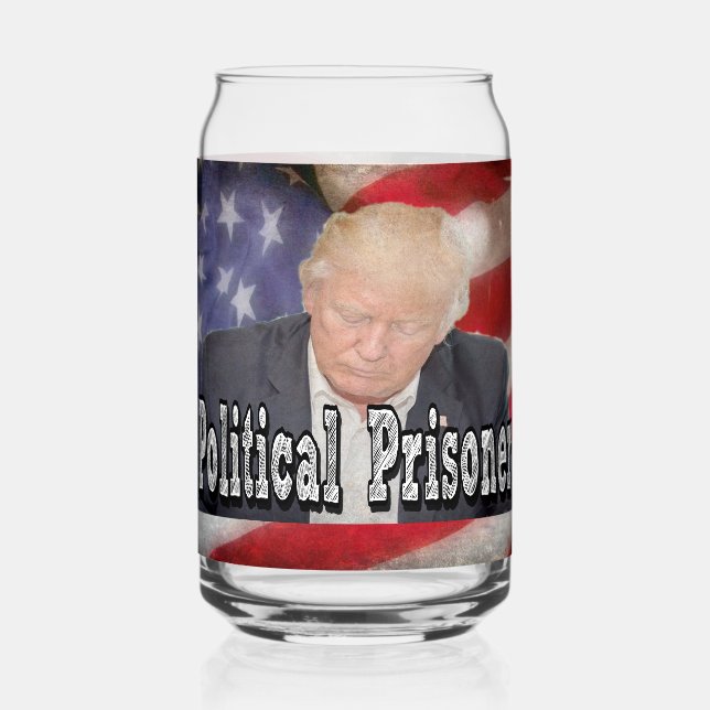 Trump Political Prisoner Can Glass (Front)