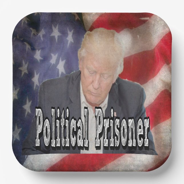 Trump Political Prisoner Paper Plate (Front)
