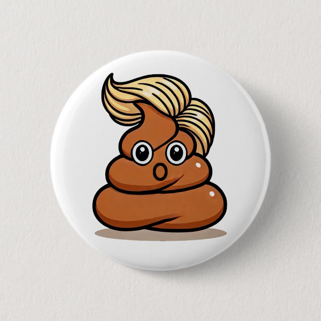 "TRUMP POOP EMOJI" Button (Front)