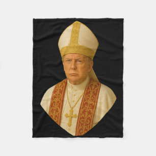 Trump Pope Graphic – Funny Political Design Fleece Blanket
