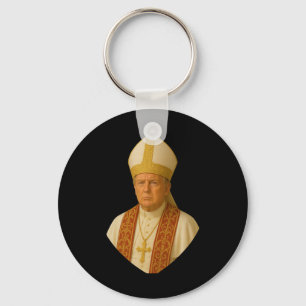 Trump Pope Graphic – Funny Political Design Key Ring