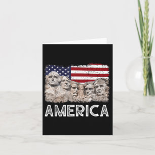 Trump President 45th Rushmore Mount American Flag Card
