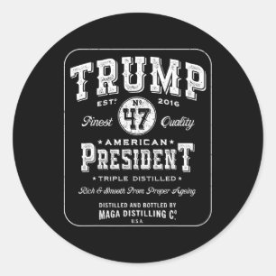 Trump President 47 Vintage Whiskey Label 2024 Vict