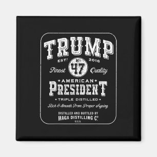 Trump President 47 Vintage Whiskey Label 2024 Vict Magnet