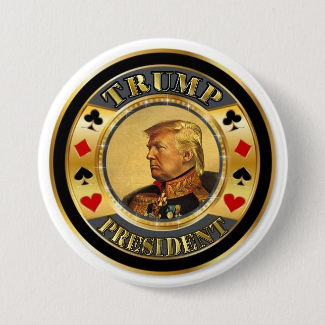 Trump President Casino Chip 7.5 Cm Round Badge (Front)