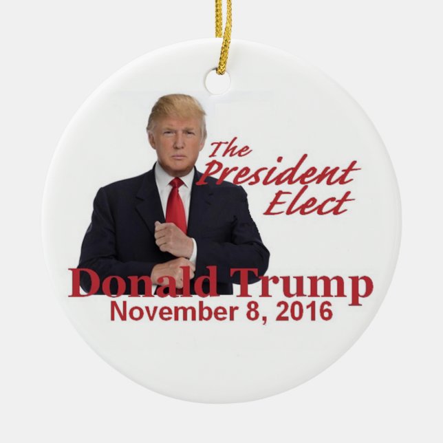 TRUMP President-Elect 2016 Ceramic Tree Decoration (Front)