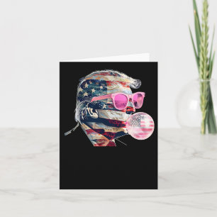 Trump President Funny Pink With American Flag Inau Card