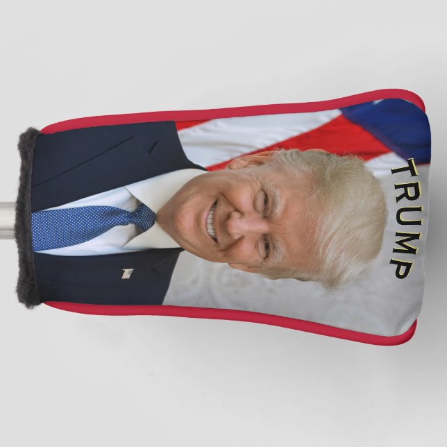 Trump President Portrait 🇺🇸😁 Smiling  Golf Head Cover (Front)