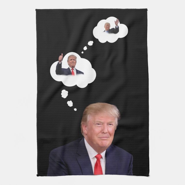 Trump President Portrait 🇺🇸😁 Smiling  Tea Towel (Vertical)