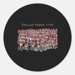 Trump President Usa Flag Halloween Horror Story 1 Classic Round Sticker