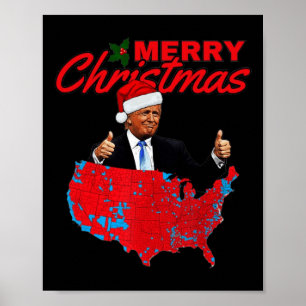 Trump Presidential Election Results Map Funny Chri Poster