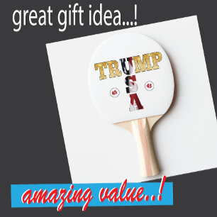 Trump Presidential 💪 Gold Ping Pong Paddle