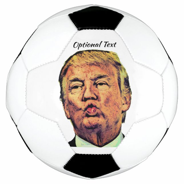 Trump Puckered Lips Soccer Ball (Front)