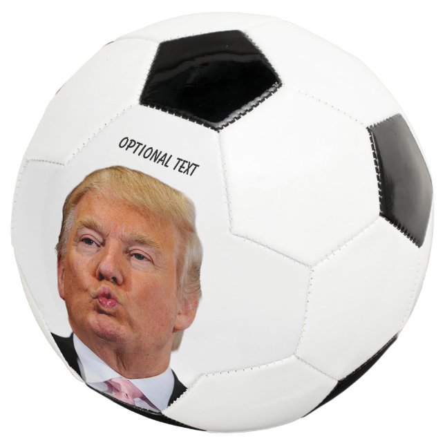 Trump Puckered Lips Soccer Ball (Three Quarter)