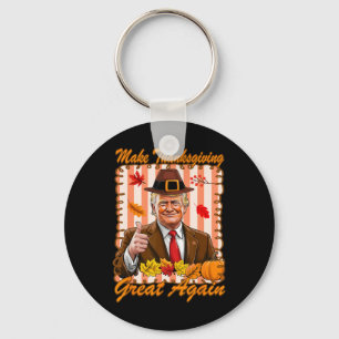Trump Pumpkin Funny Make Thanksgiving Great Again  Key Ring