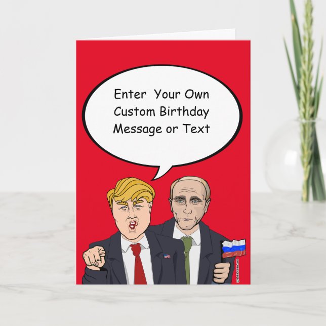 Trump Putin Birthday Card - Customise Your Message (Front)