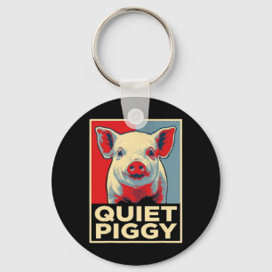 Trump Quiet Piggy Funny Political Meme Retro 6 7 O Key Ring
