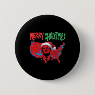 Trump Red Election Map Merry Christmas Trump Winne 6 Cm Round Badge