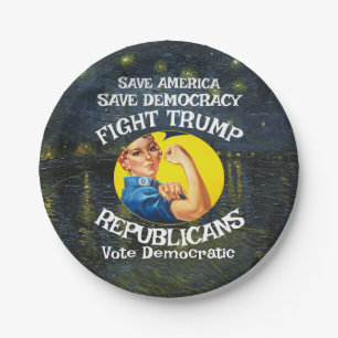 Trump Republican Party Birthday Holiday Boys Girls Paper Plate