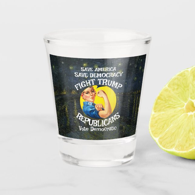 Trump Republican Party Birthday Holiday Boys Girls Shot Glass (Front)