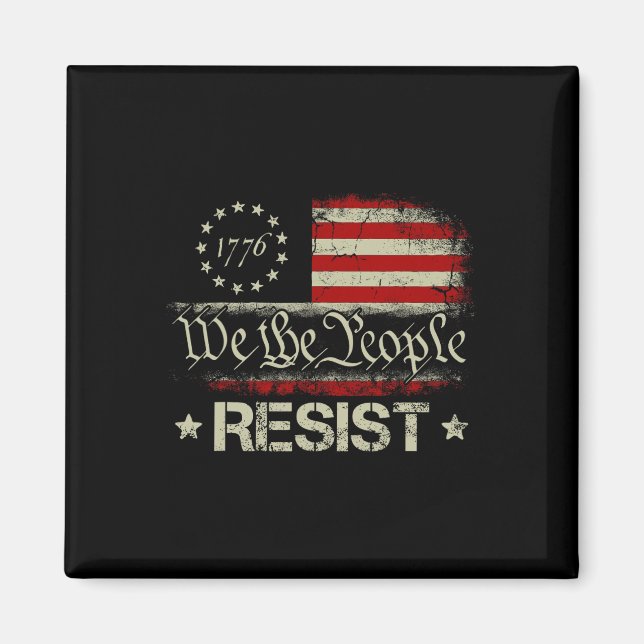 Trump Resist And Protest Distressed Us Flag Resist Magnet (Front)