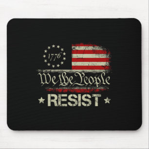 Trump Resist And Protest Distressed Us Flag Resist Mouse Pad