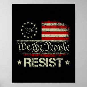 Trump Resist And Protest Distressed Us Flag Resist Poster