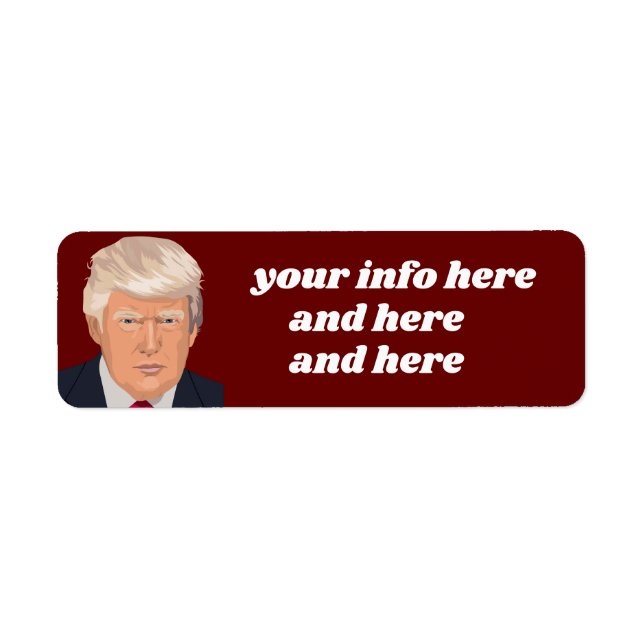 TRUMP RETURN ADDRESS LABELS CUSTOM (Front)