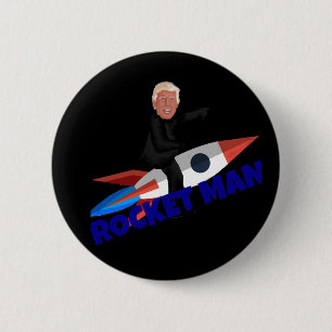 Trump Rides a Rocket 6 Cm Round Badge