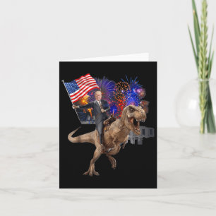 Trump Riding A Dinosaur T-rex Suppor Trump 2020  Card